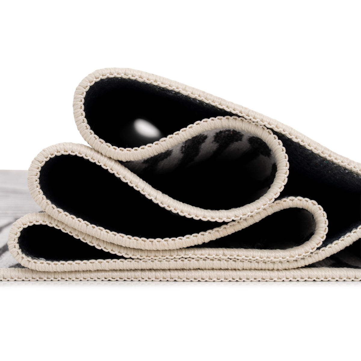 Soft Washable Black Geometric Runner - Maverick