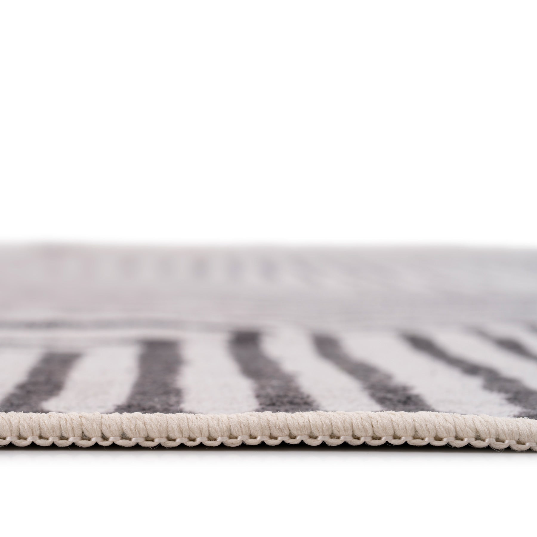 Soft Washable Black Geometric Runner - Maverick