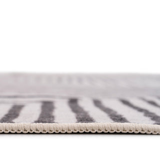 Soft Washable Black Geometric Runner - Maverick