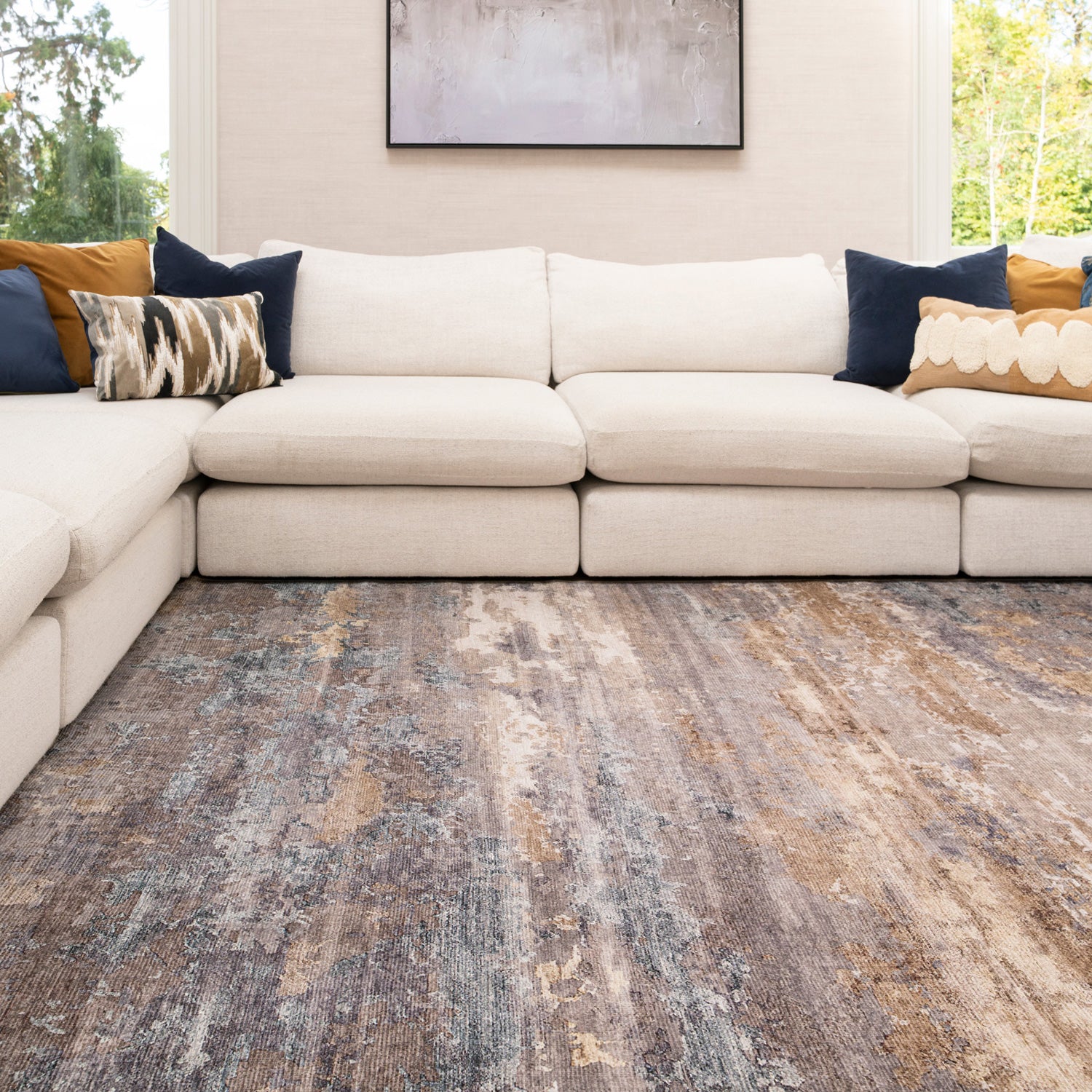 Soft Washable Brushed Gold Rug - Millie