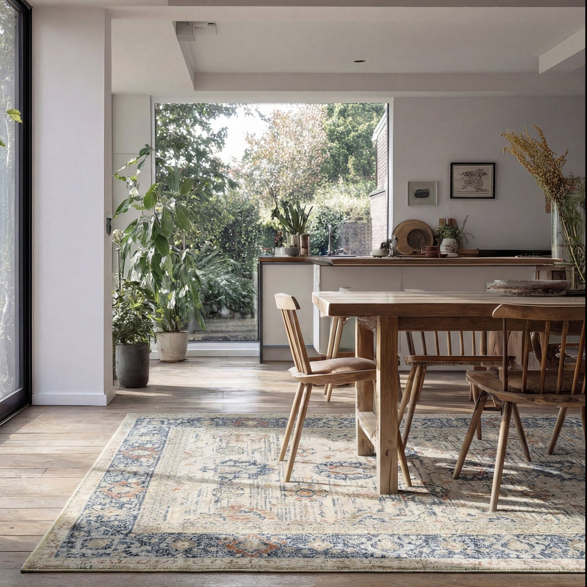 Soft Washable Floral Print Rug - Augusta