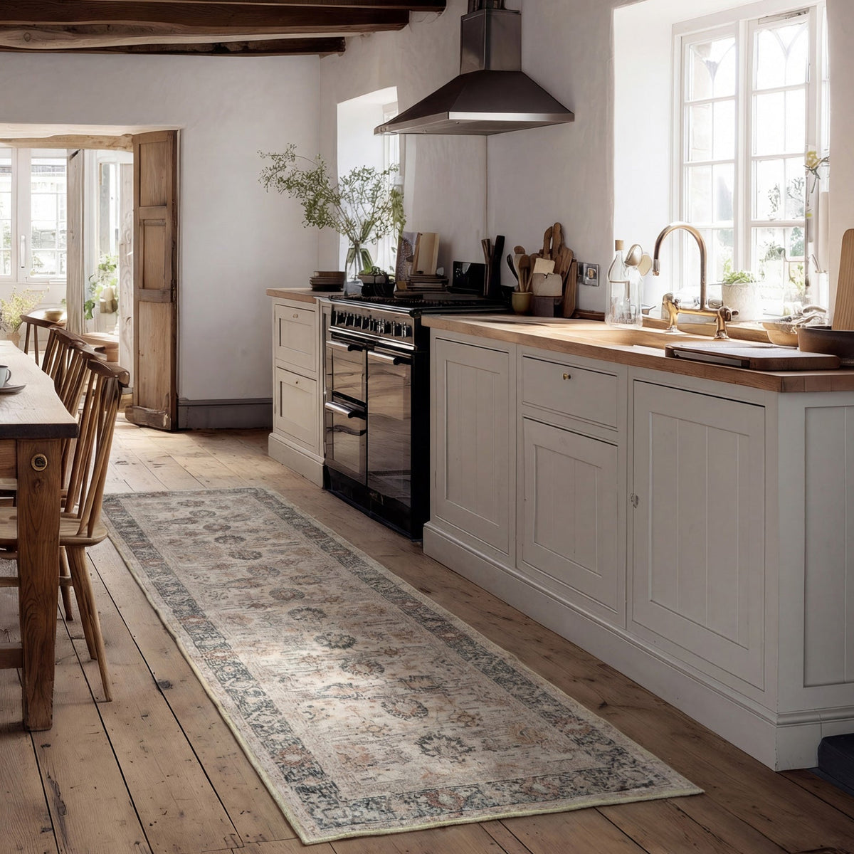 Soft Washable Floral Print Rug - Augusta