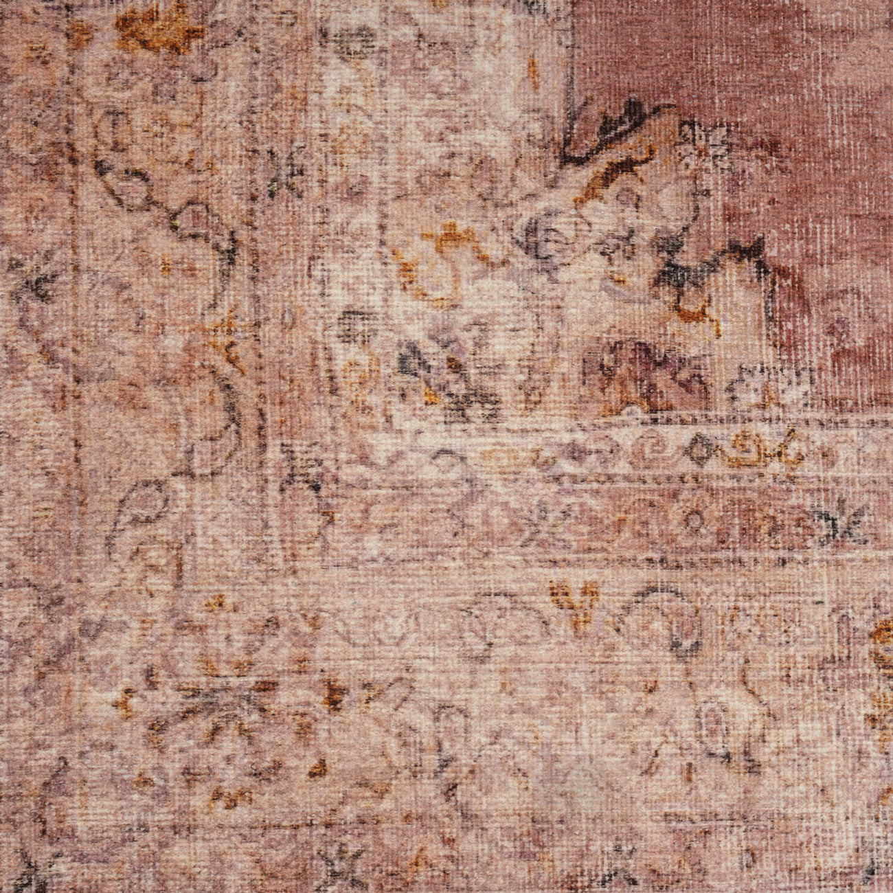 Soft Washable Vintage Pink Rug - Maribel