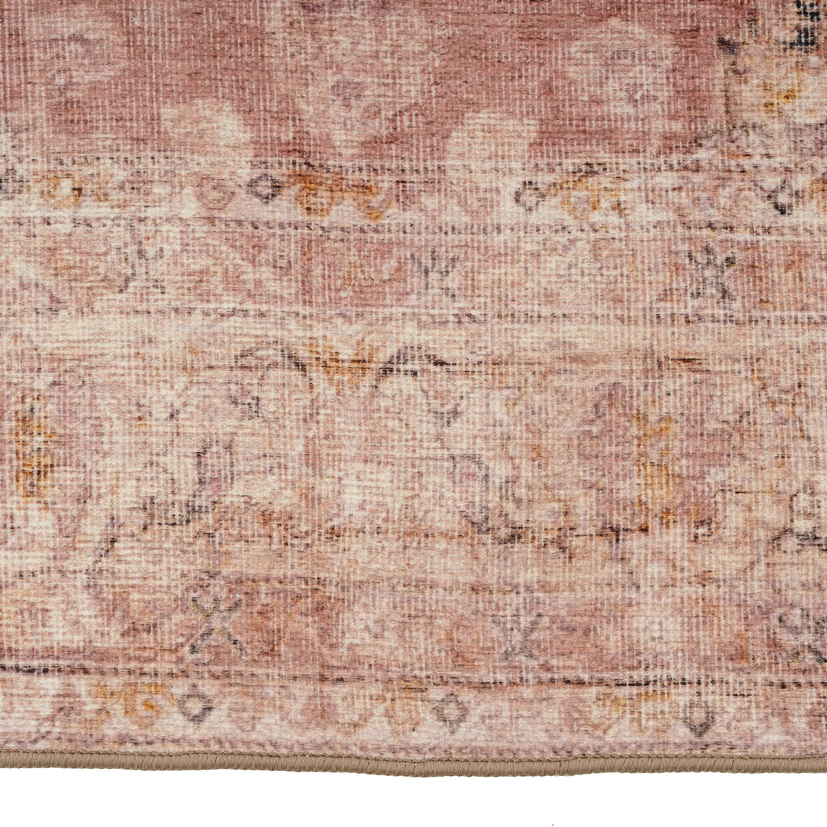 Soft Washable Vintage Pink Rug - Maribel