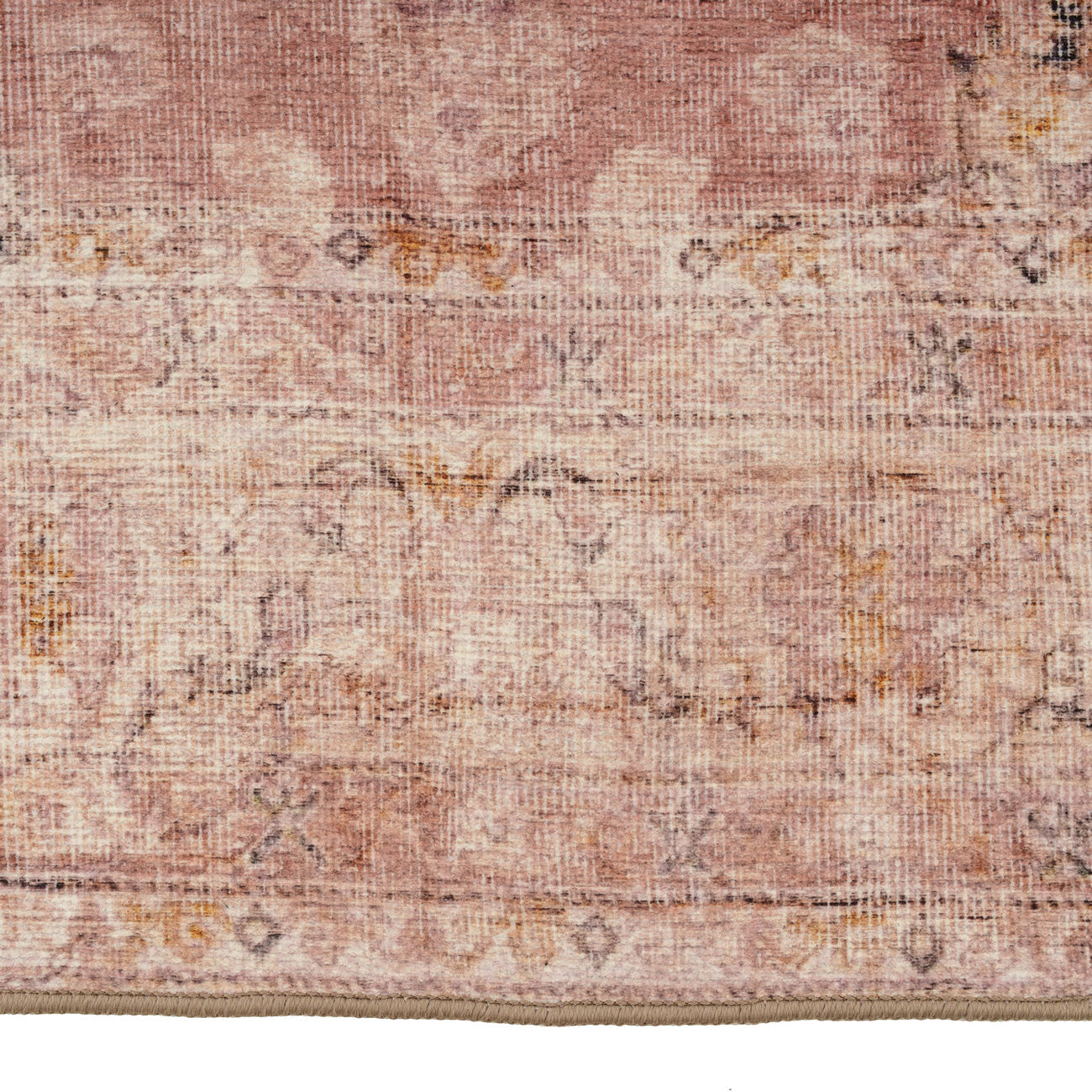 Soft Washable Vintage Pink Rug - Maribel