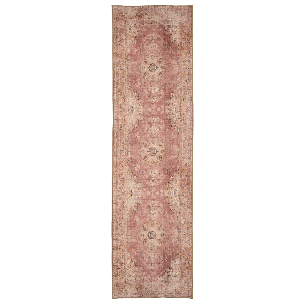 Soft Washable Vintage Pink Runner - Maribel
