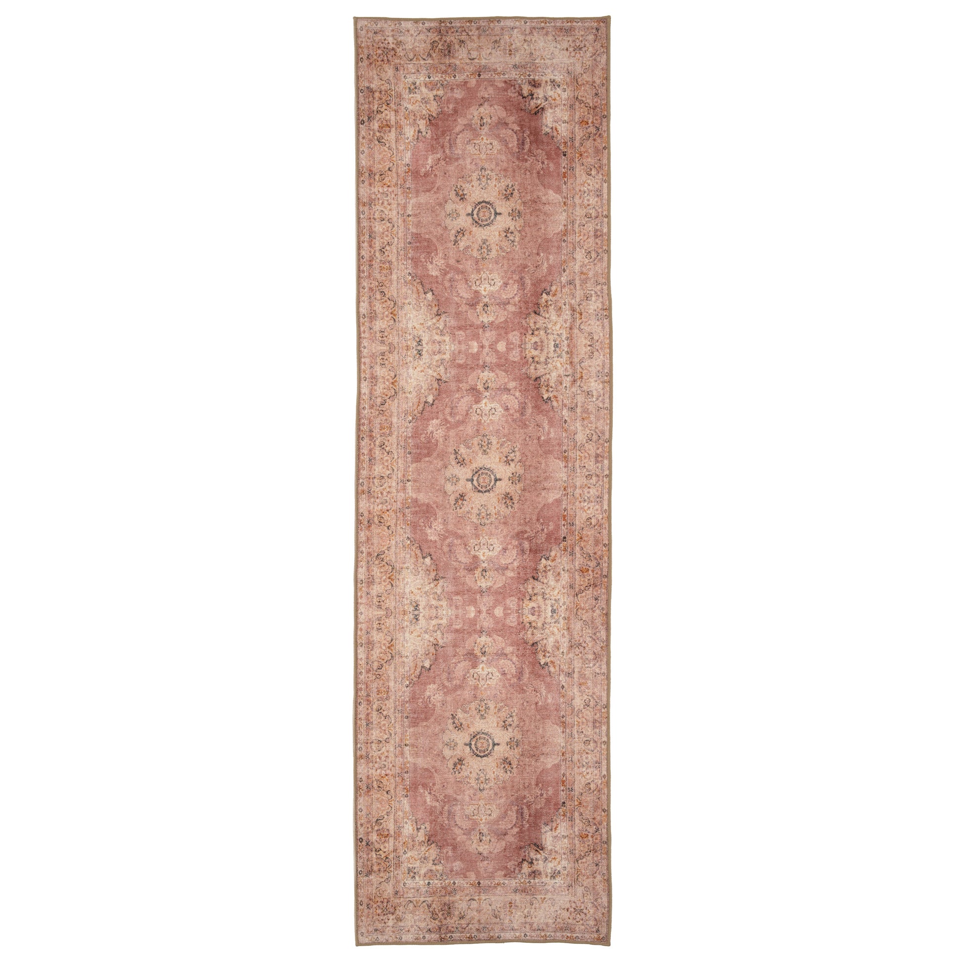 Soft Washable Vintage Pink Runner - Maribel