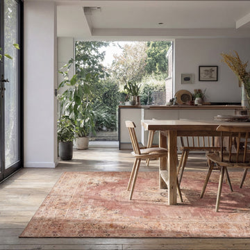 Soft Washable Vintage Pink Rug - Maribel
