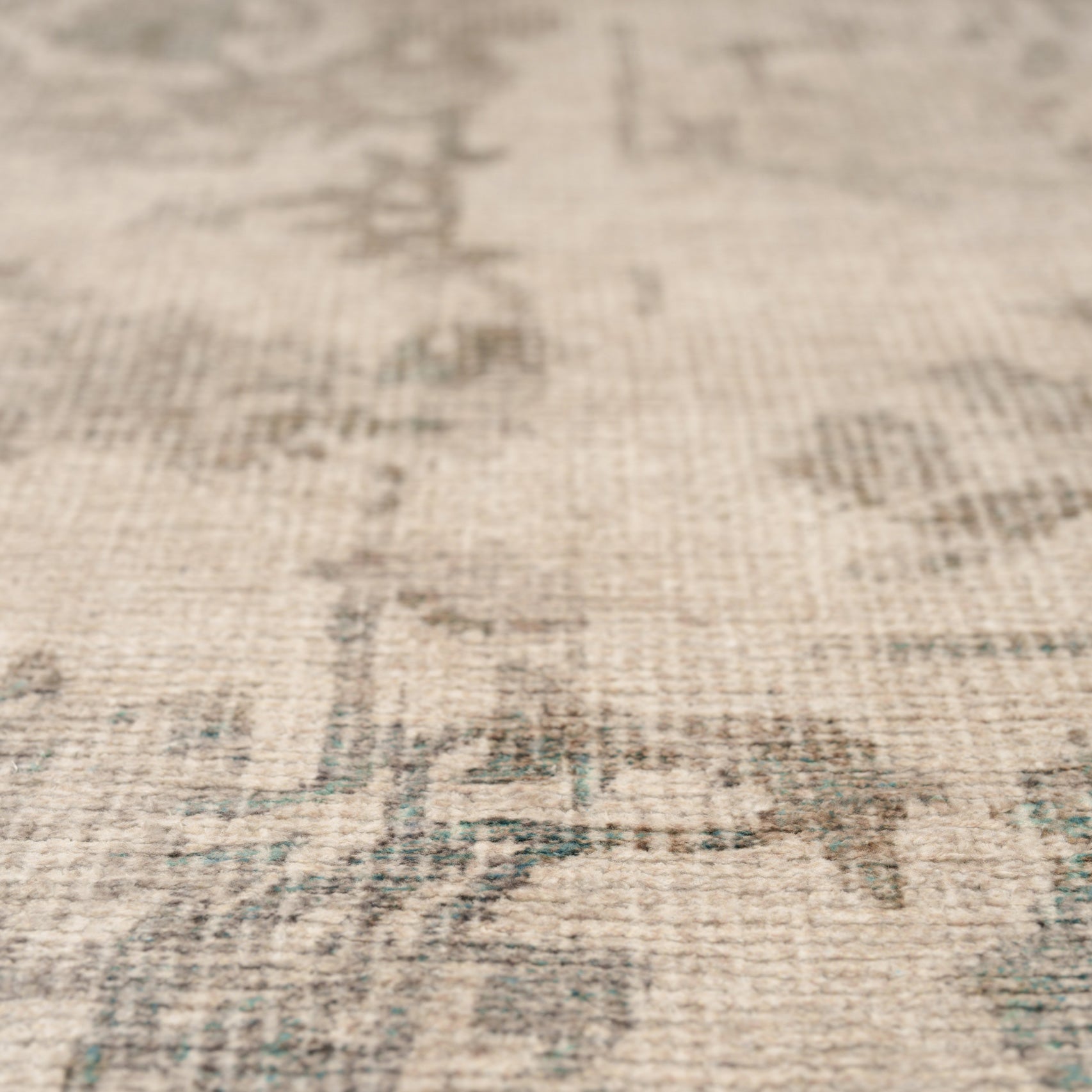 Soft Washable Floral Teal Runner - Philipa