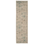 Soft Washable Floral Teal Runner - Philipa