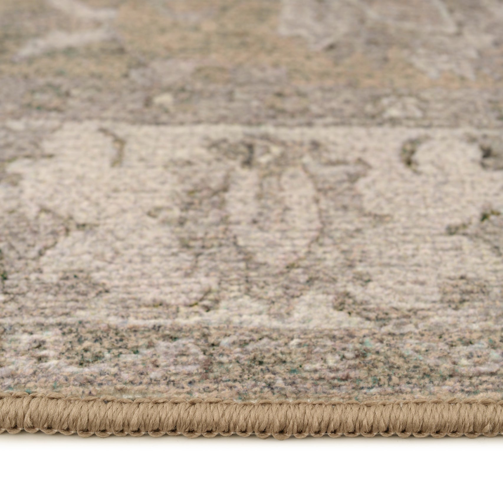 Soft Washable Green Floral Runner - Seraphina