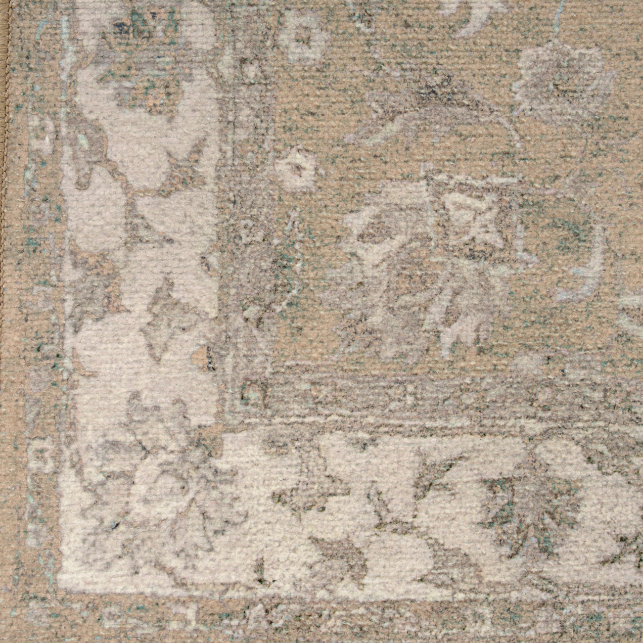 Soft Washable Green Floral Rug - Seraphina