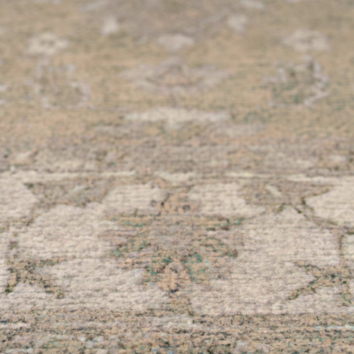 Soft Washable Green Floral Runner - Seraphina