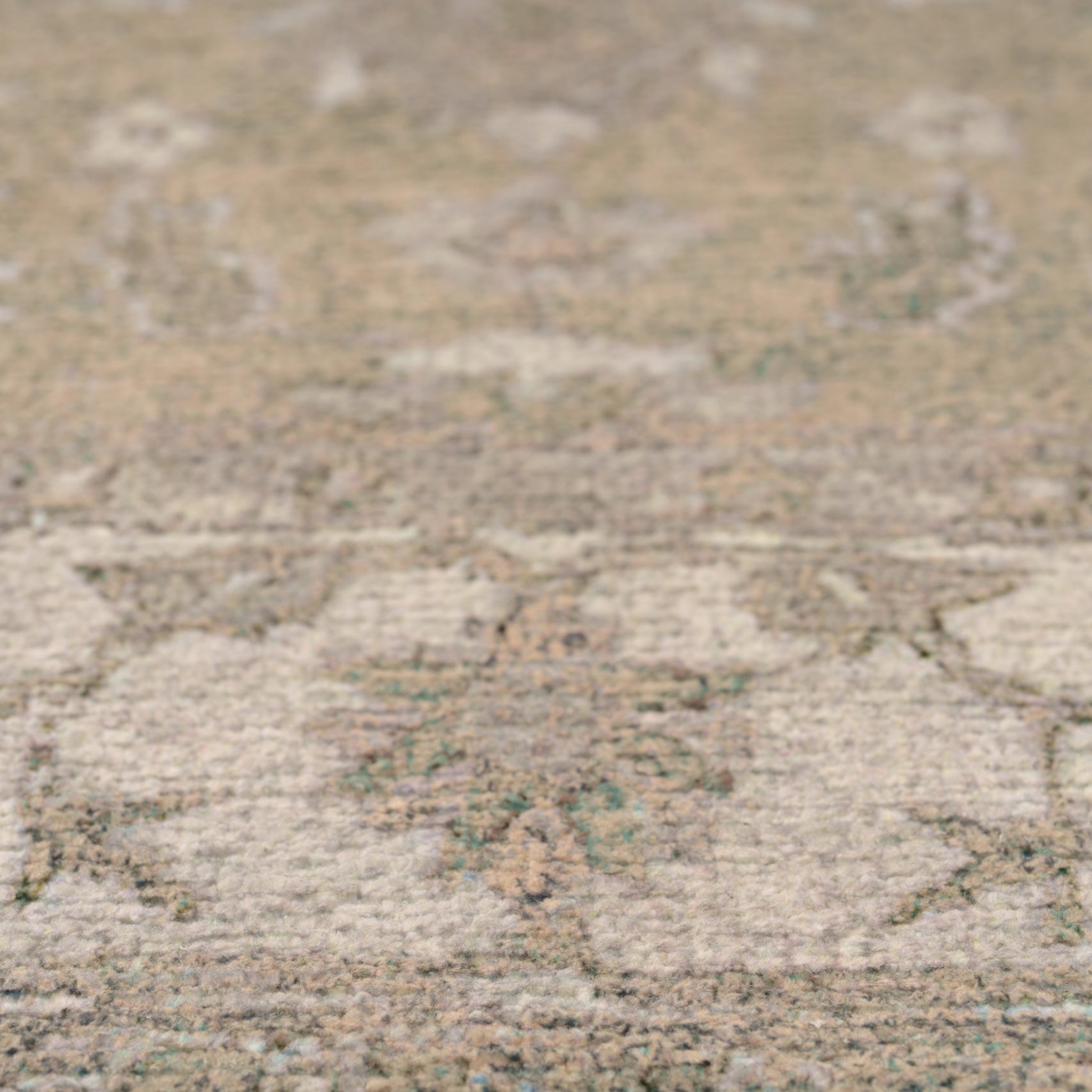 Soft Washable Green Floral Runner - Seraphina