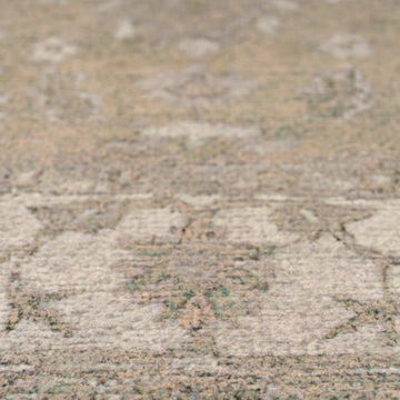 Soft Washable Green Floral Runner - Seraphina