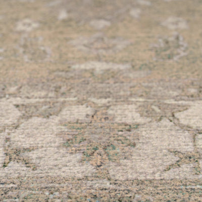 Soft Washable Green Floral Runner - Seraphina
