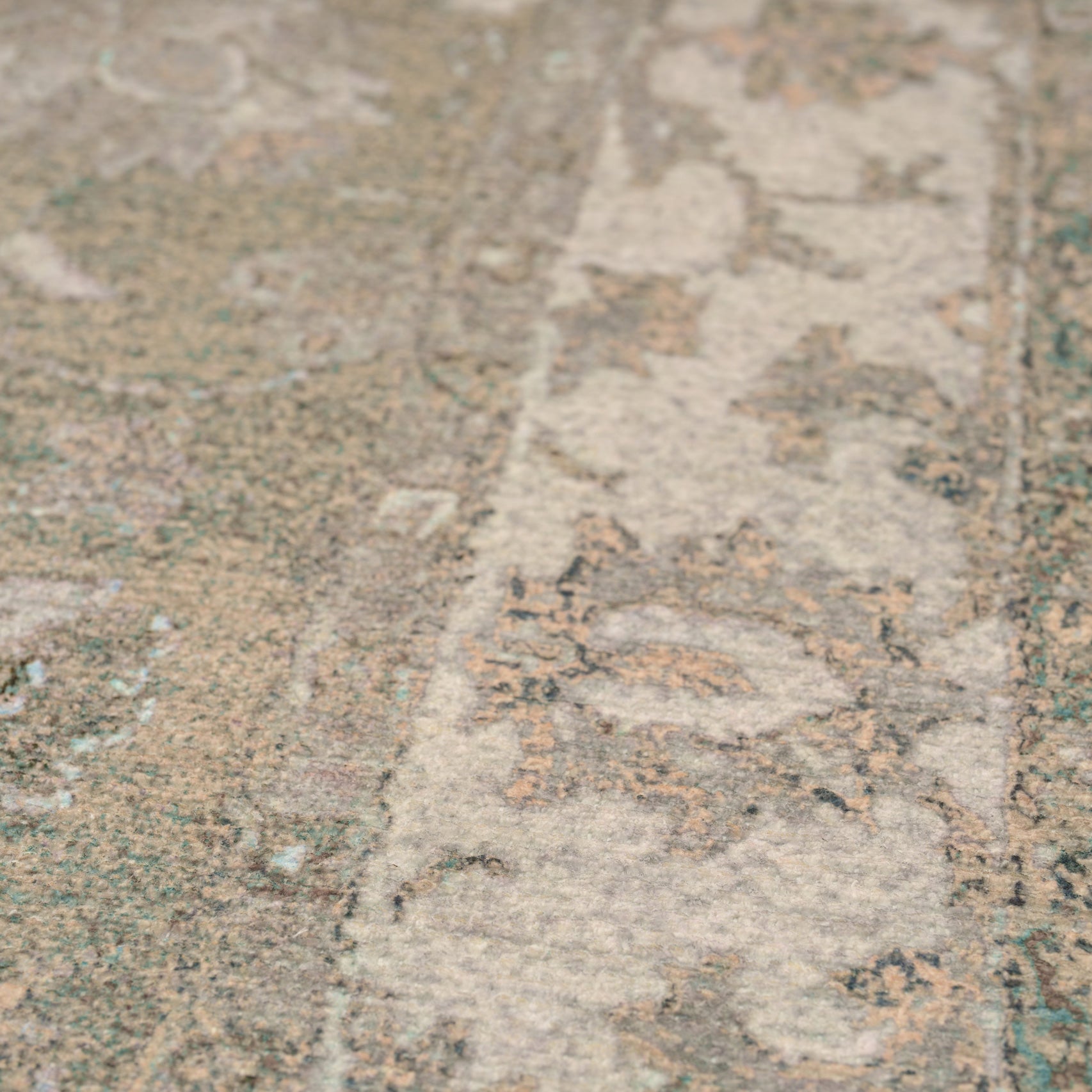 Soft Washable Green Floral Rug - Seraphina