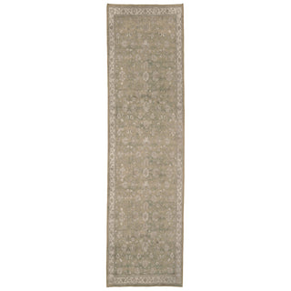Soft Washable Green Floral Runner - Seraphina