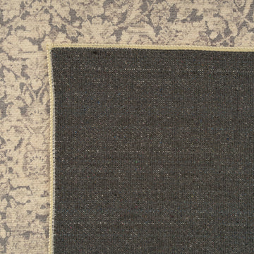 Soft Washable Ornate Cream Runner - Simone