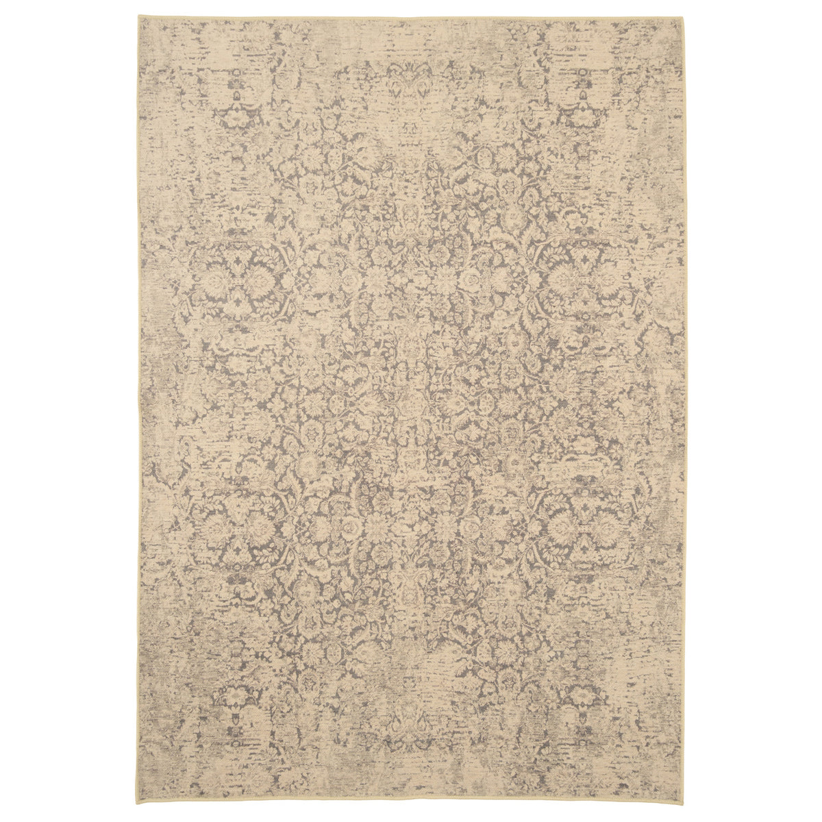 Soft Washable Ornate Cream Rug - Simone
