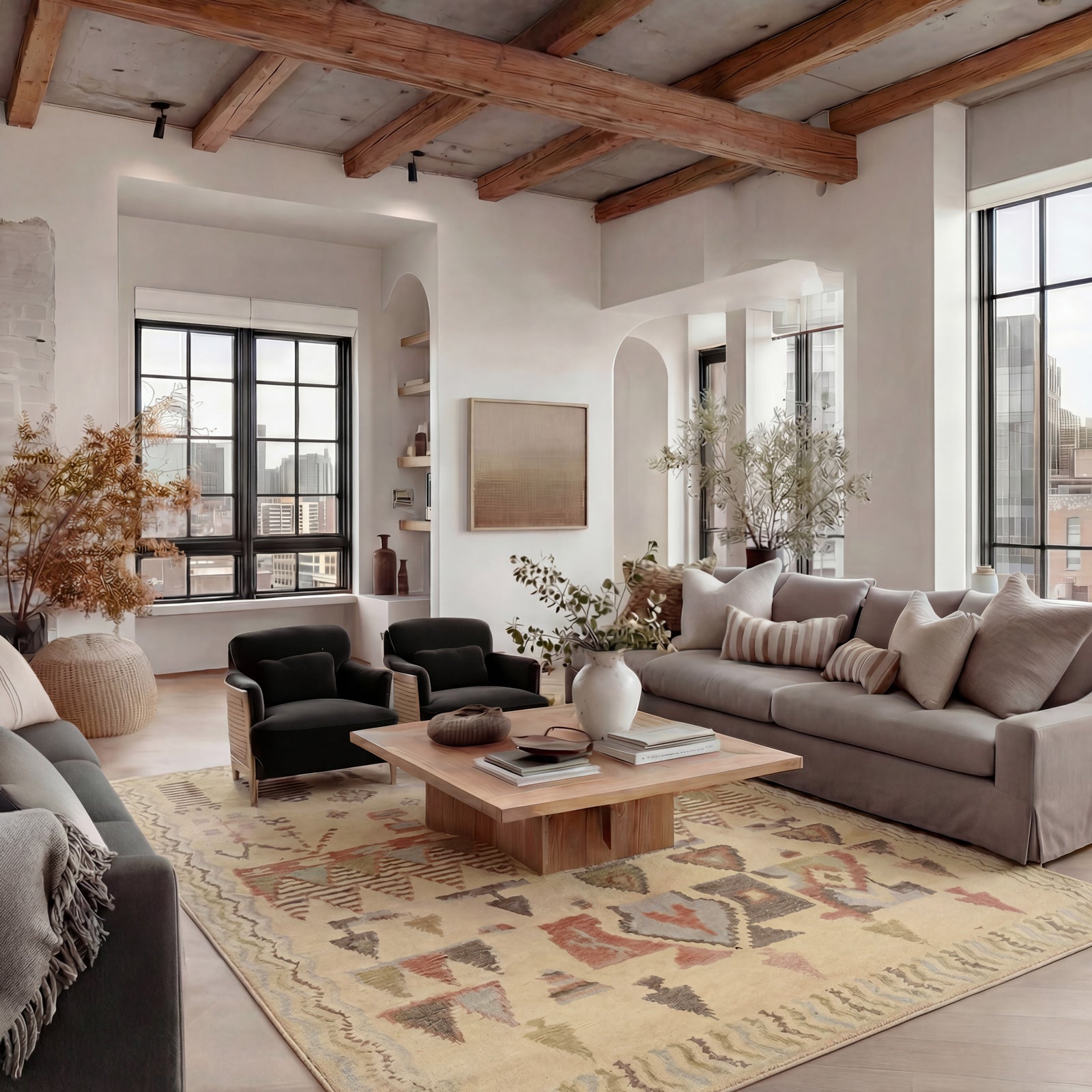 Soft Washable Multi Aztec Rug - Azra