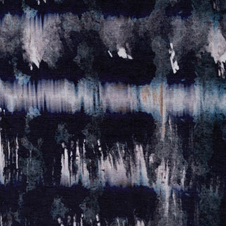 Soft Washable Blue Abstract Runner - Storm