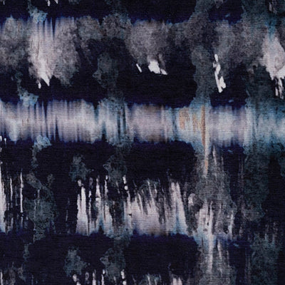 Soft Washable Blue Abstract Runner - Storm