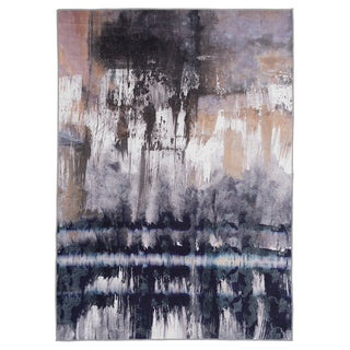Soft Washable Blue Abstract Rug - Storm