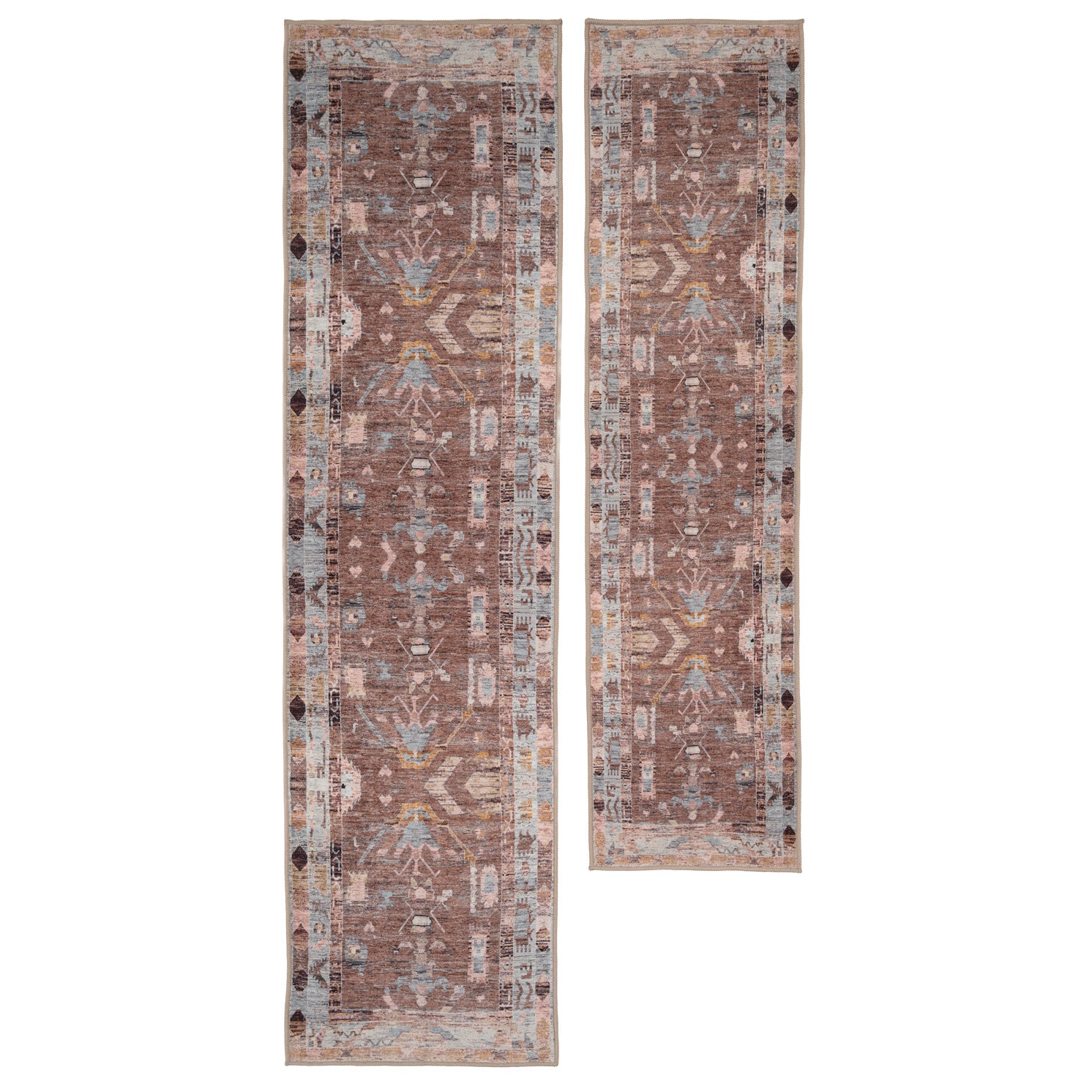 Soft Washable Brown Aztec Rug - Sybil