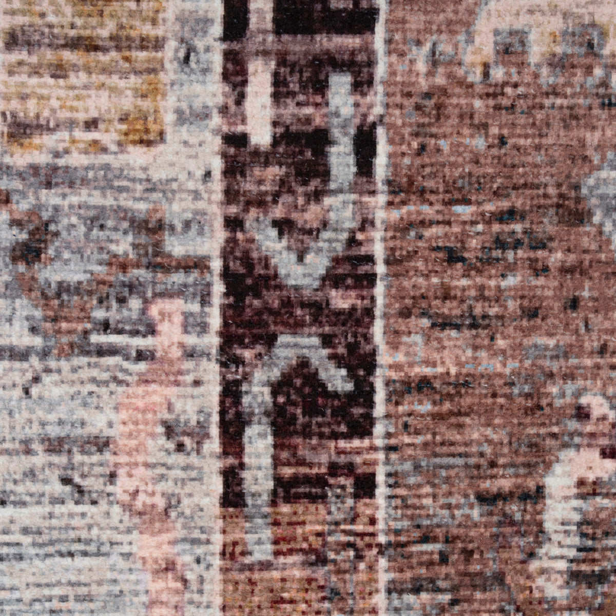 Soft Washable Brown Aztec Rug - Sybil