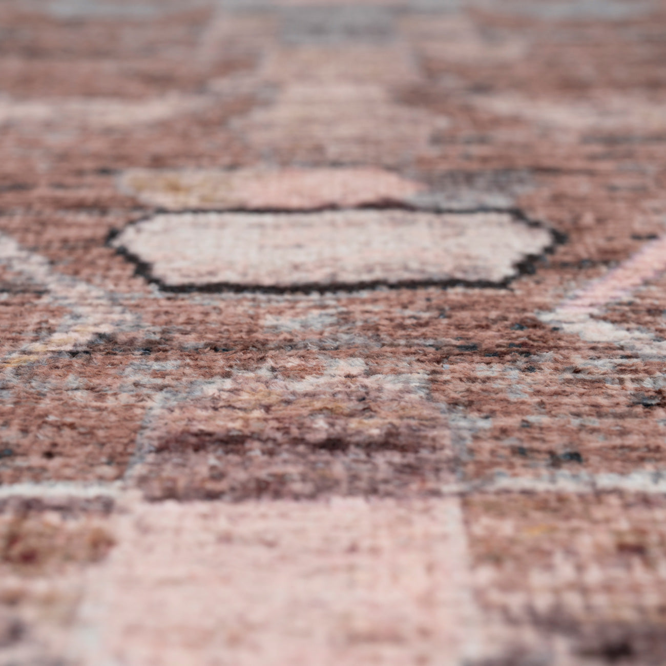 Soft Washable Brown Aztec Runner - Sybil