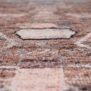 Soft Washable Brown Aztec Runner - Sybil