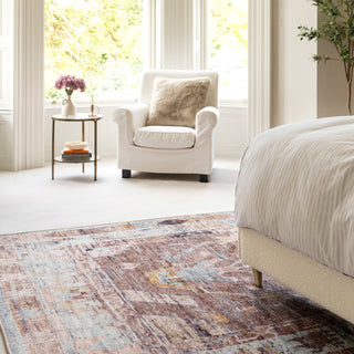 Soft Washable Brown Aztec Rug - Sybil