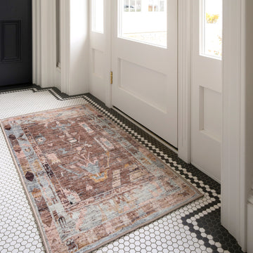 Soft Washable Aztec Indoor Mat - Sybil