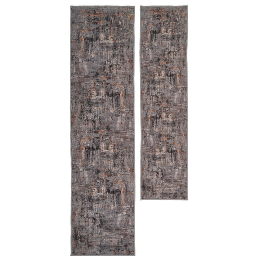 Soft Washable Stormy Grey Runner - Tara