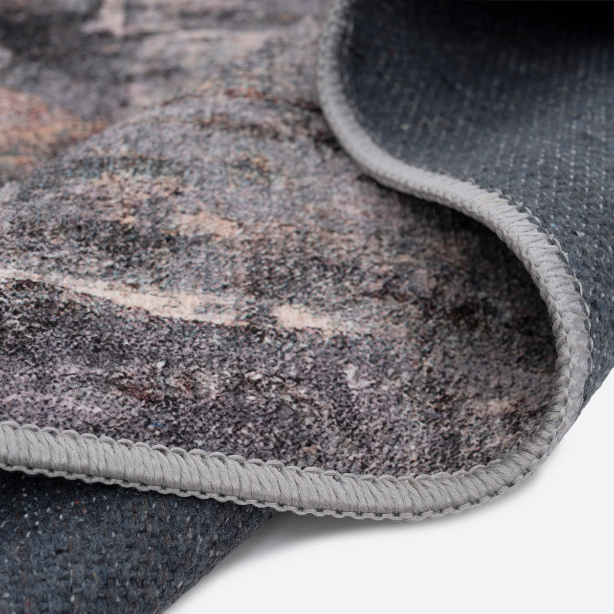 Soft Washable Abstract Grey Runner - Tara