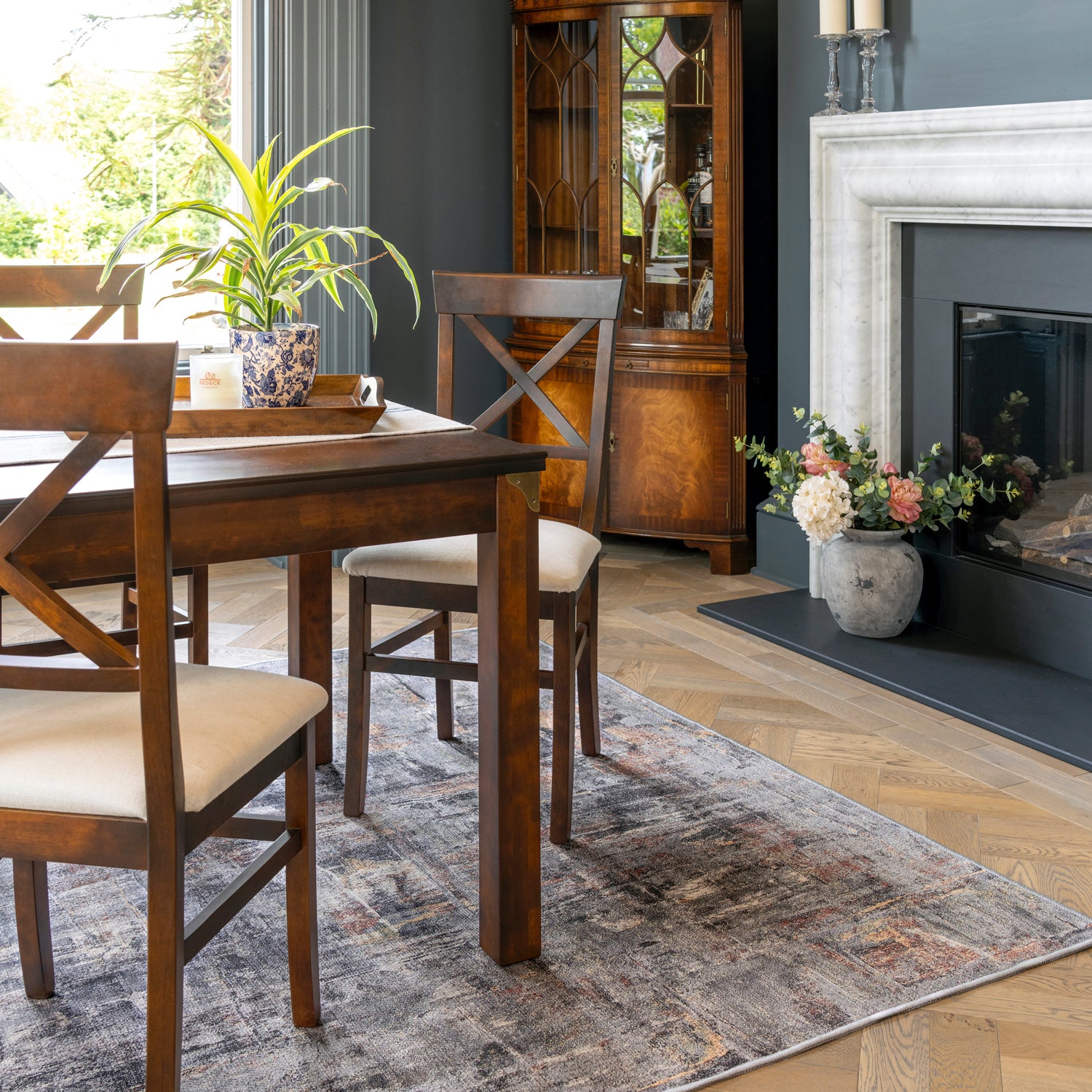 Soft Washable Stormy Grey Rug - Tara