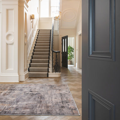Soft Washable Abstract Grey Rug - Tara