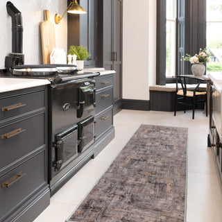Soft Washable Abstract Grey Rug - Tara