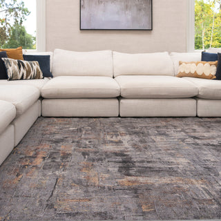 Soft Washable Abstract Grey Rug - Tara