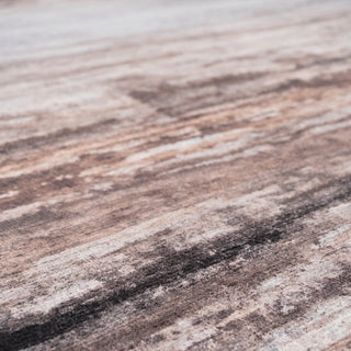 Soft Washable Brown Abstract Runner - Taron