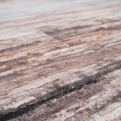 Soft Washable Brown Abstract Runner - Taron