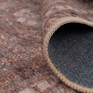 Soft Washable Heritage Brown Runner - Winnie