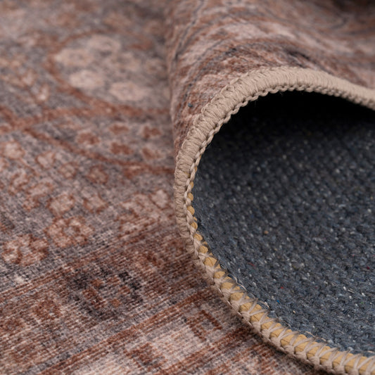 Soft Washable Heritage Brown Runner - Winnie