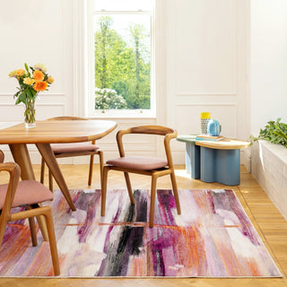 Soft Washable Pink Modern Art Rug - Festival