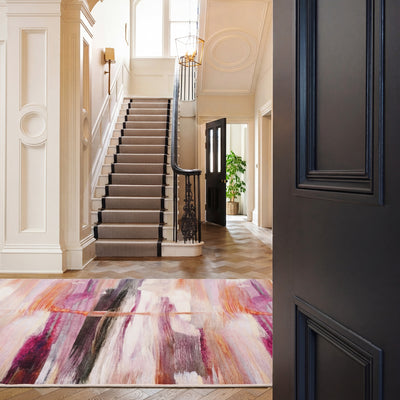 Soft Washable Pink Modern Art Rug - Festival