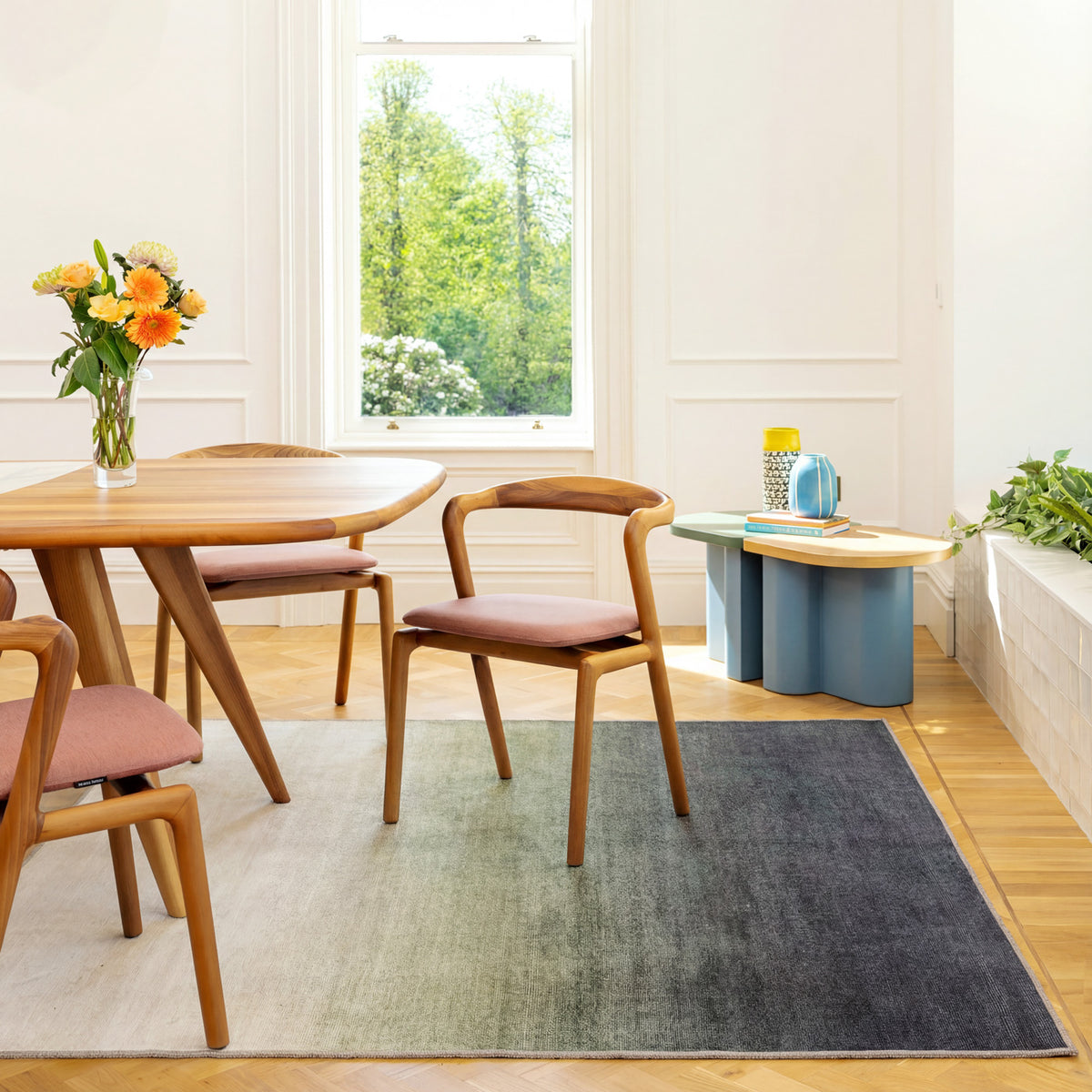 Soft Washable Green Ombre Rug - Gem