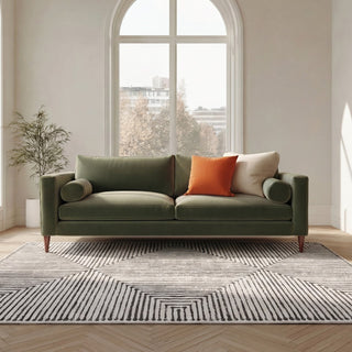 Soft Washable Black Geometric Rug - Maverick