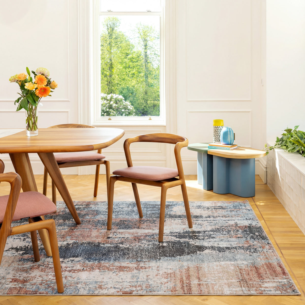 Soft Washable Multicolour Abstract Rug - Pierre