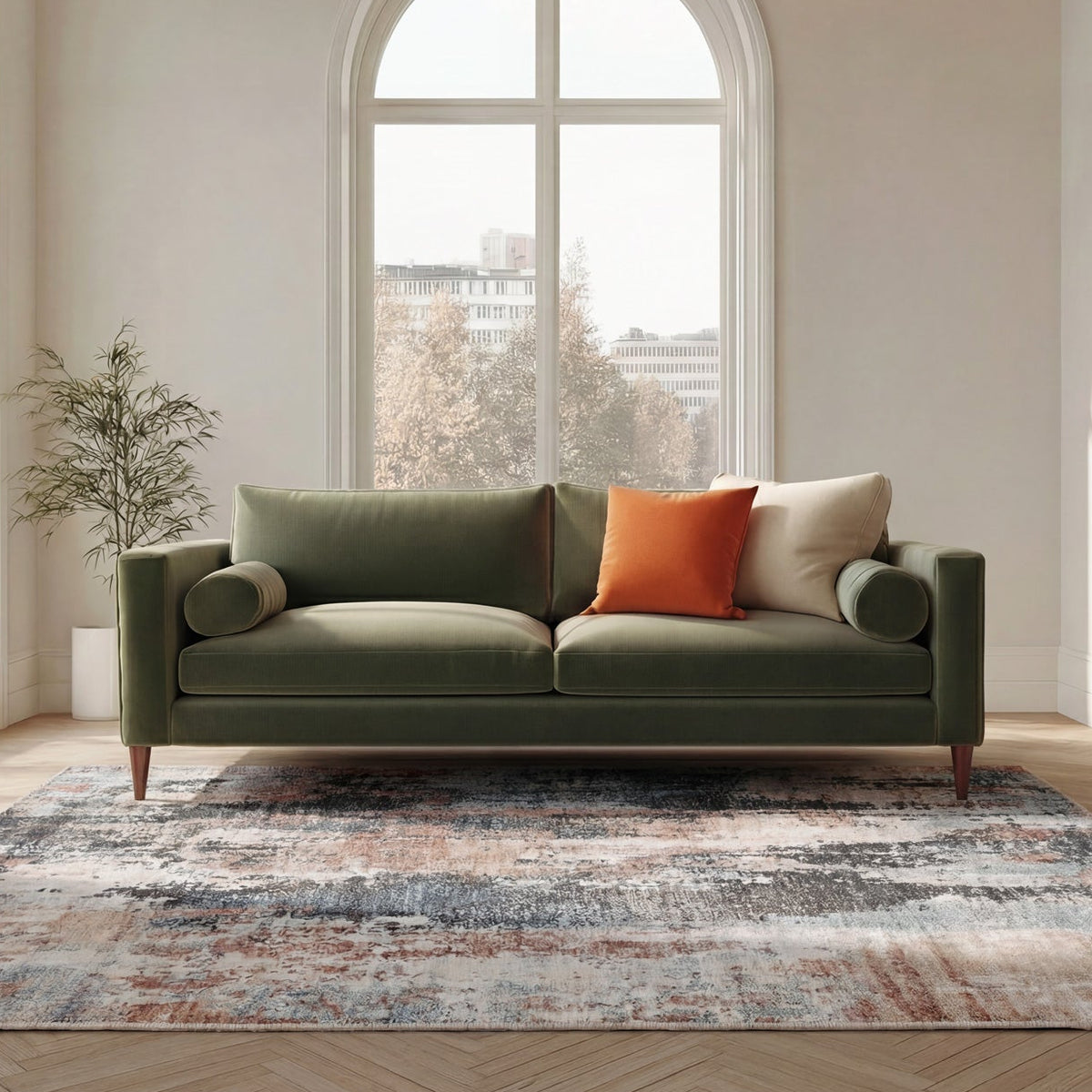Soft Washable Multicolour Abstract Rug - Pierre